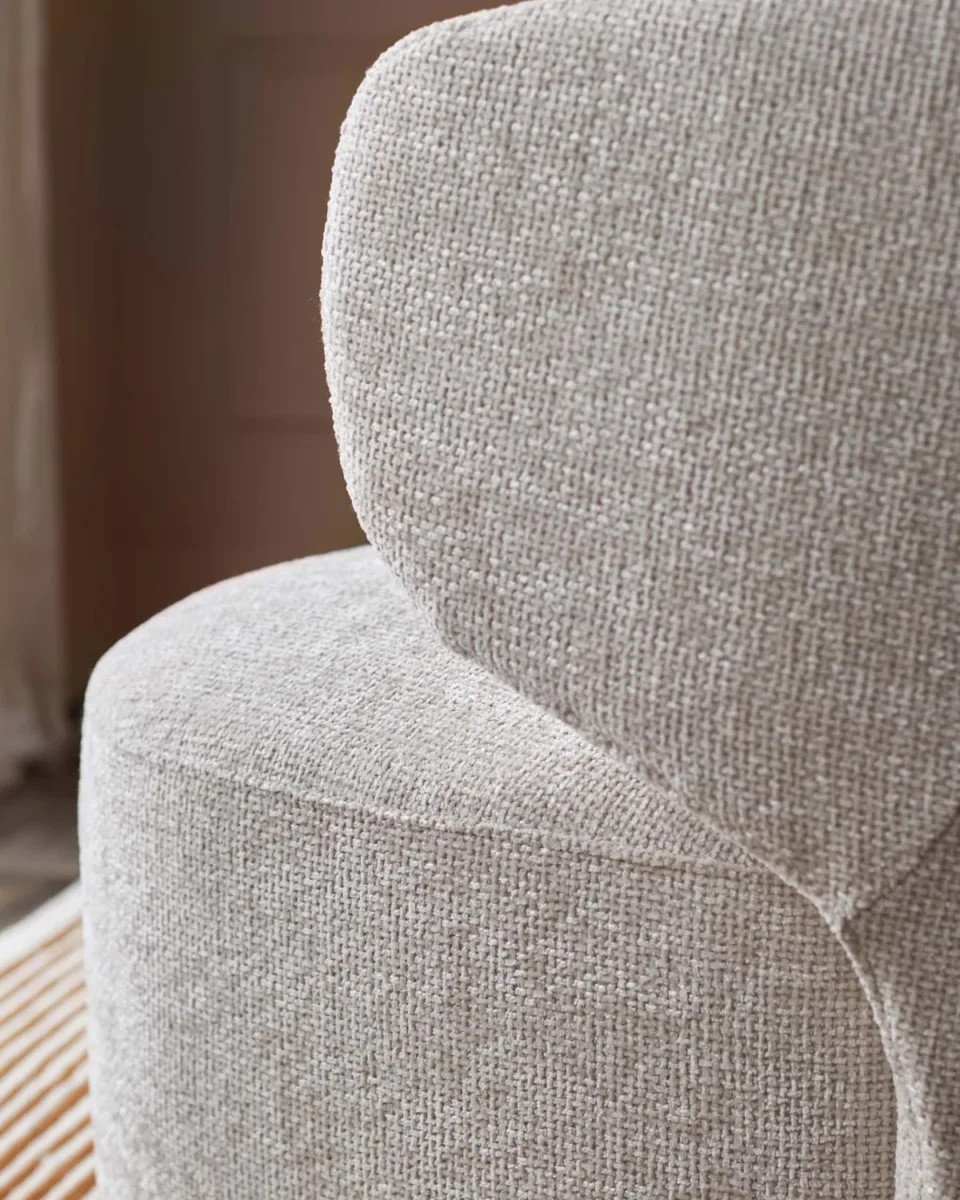 Landon natural fabric swivel accent chair - Image 4