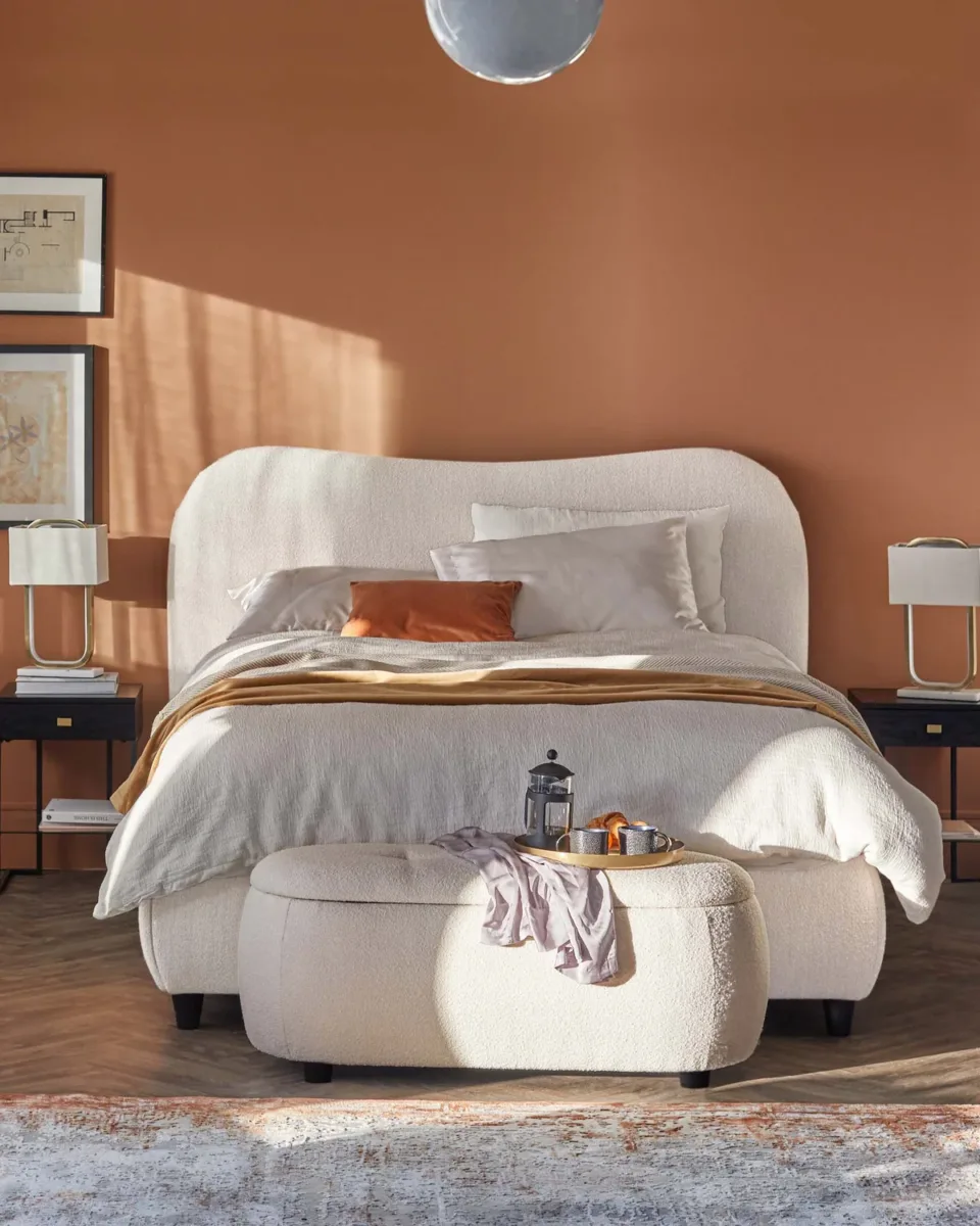 Lani ivory boucle double ottoman storage bed - Image 3