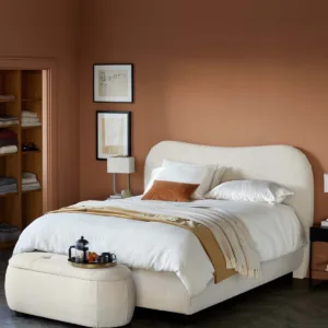 Lani ivory boucle double ottoman storage bed