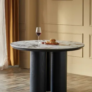Lena white calacatta ceramic 4 seater dining table
