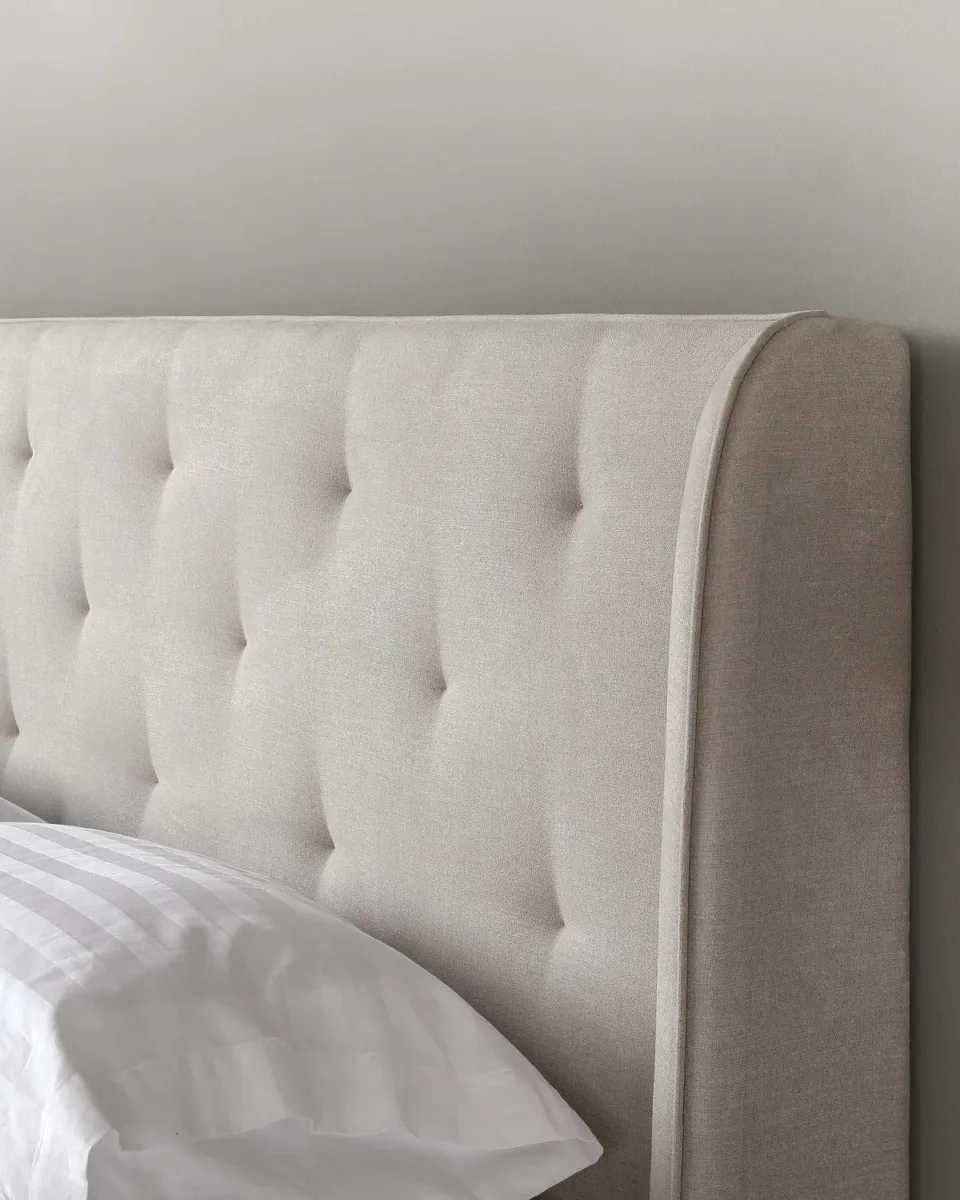 Lenora Cream Fabric Double Ottoman Storage Bed - Image 4