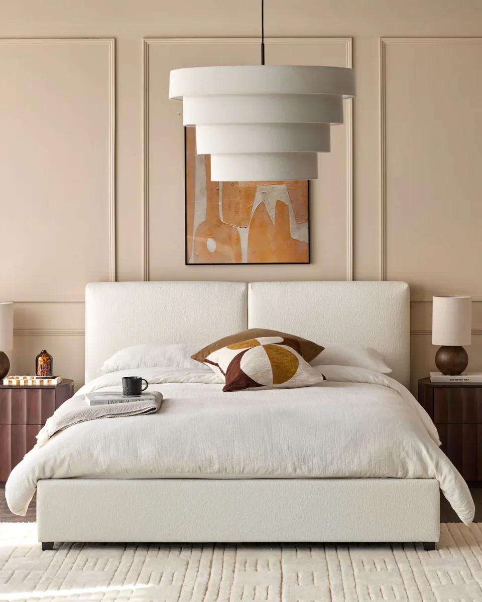 Leona Super King Ottoman Storage Bed Ivory Soft Boucle - Image 2