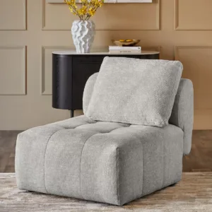 Lillian light grey fabric sofa module