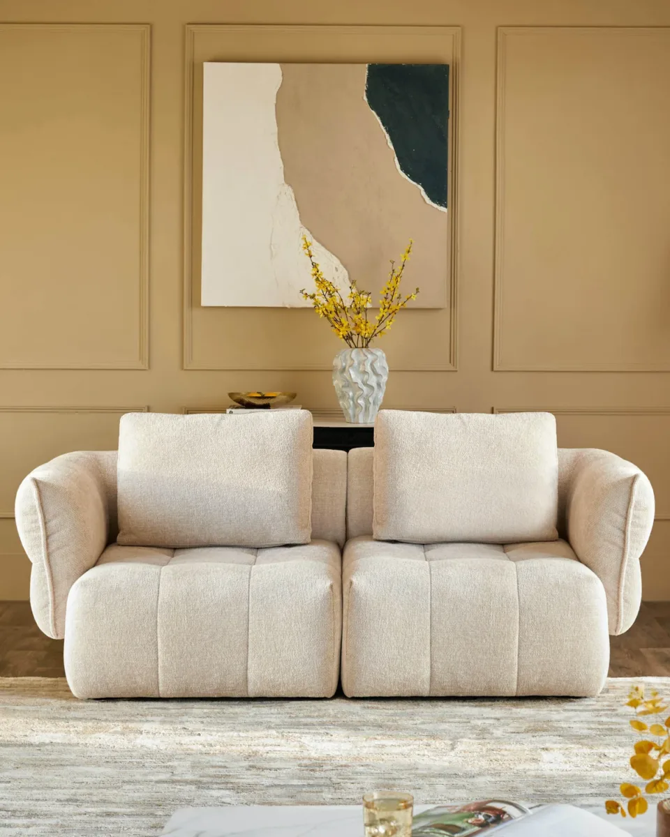 Lillian natural weave 2 seater sofa