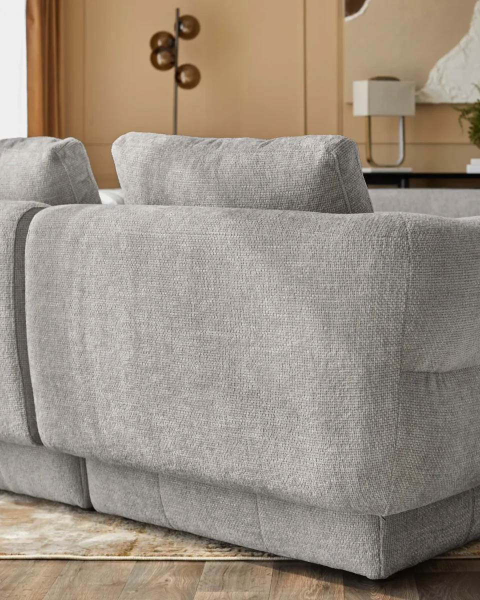 Lillian light grey fabric right hand small corner chaise sofa - Image 3