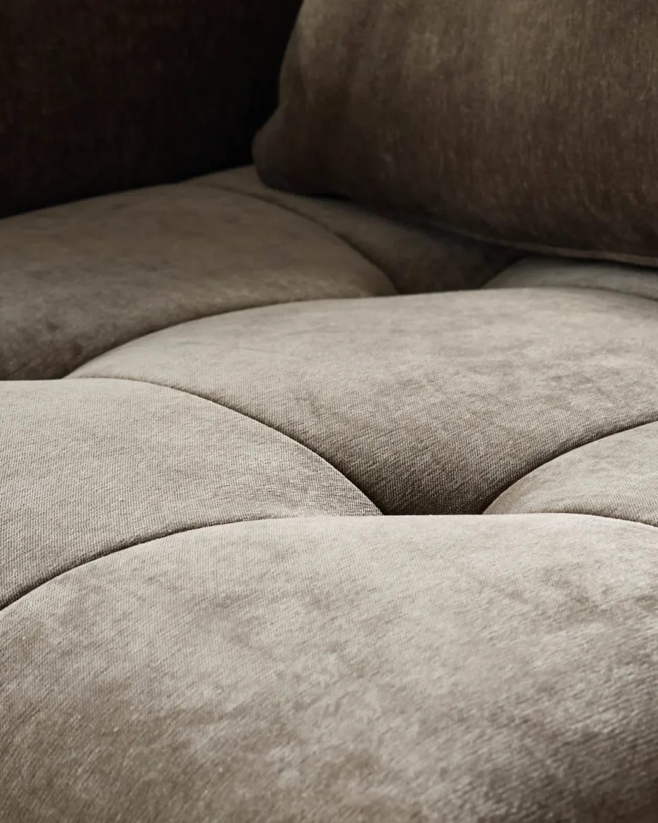 Lillian mocha fabric left hand small corner chaise sofa - Image 3