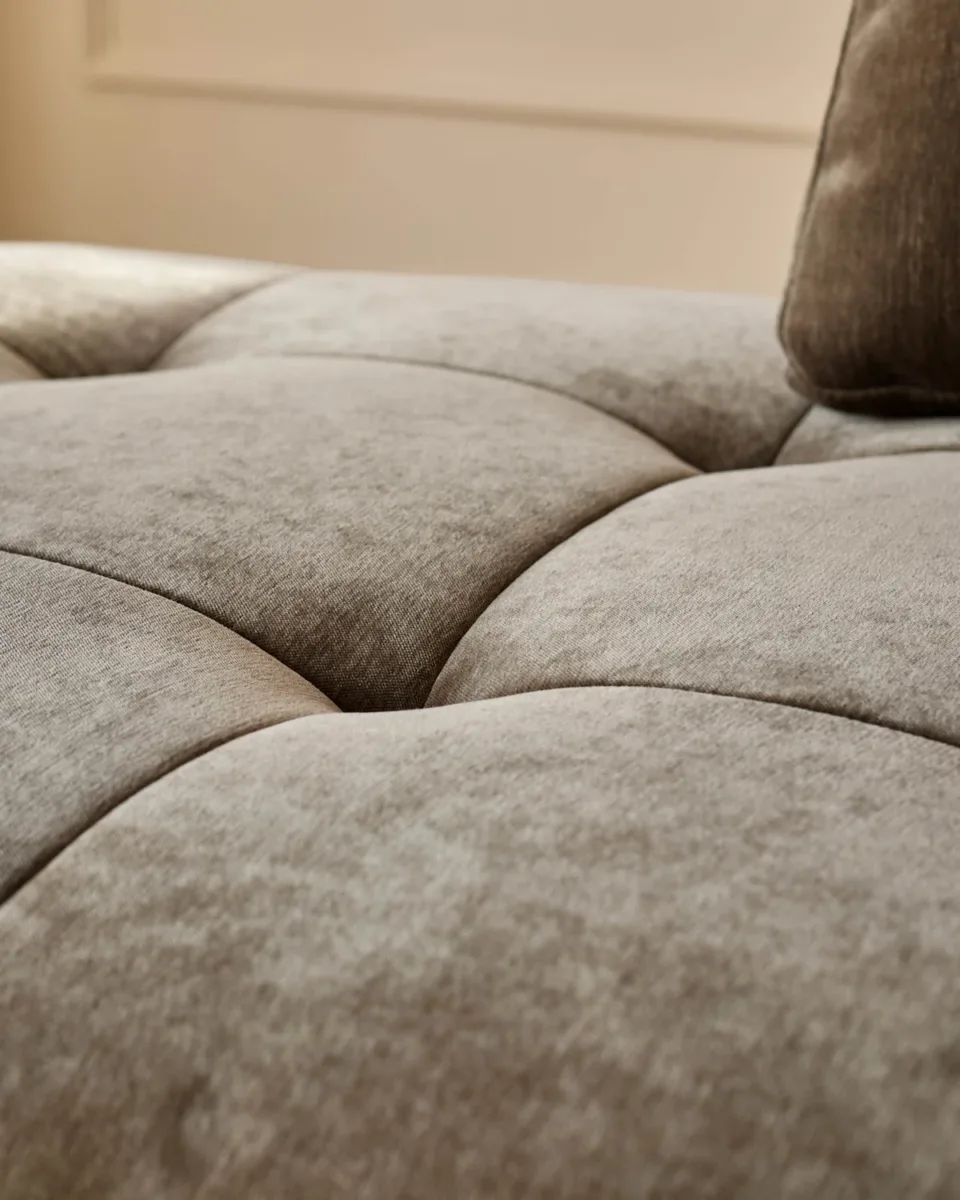 Lillian mocha fabric right hand small corner chaise sofa - Image 3