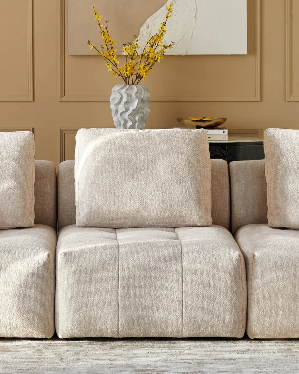 Lillian natural weave single sofa module - Image 3