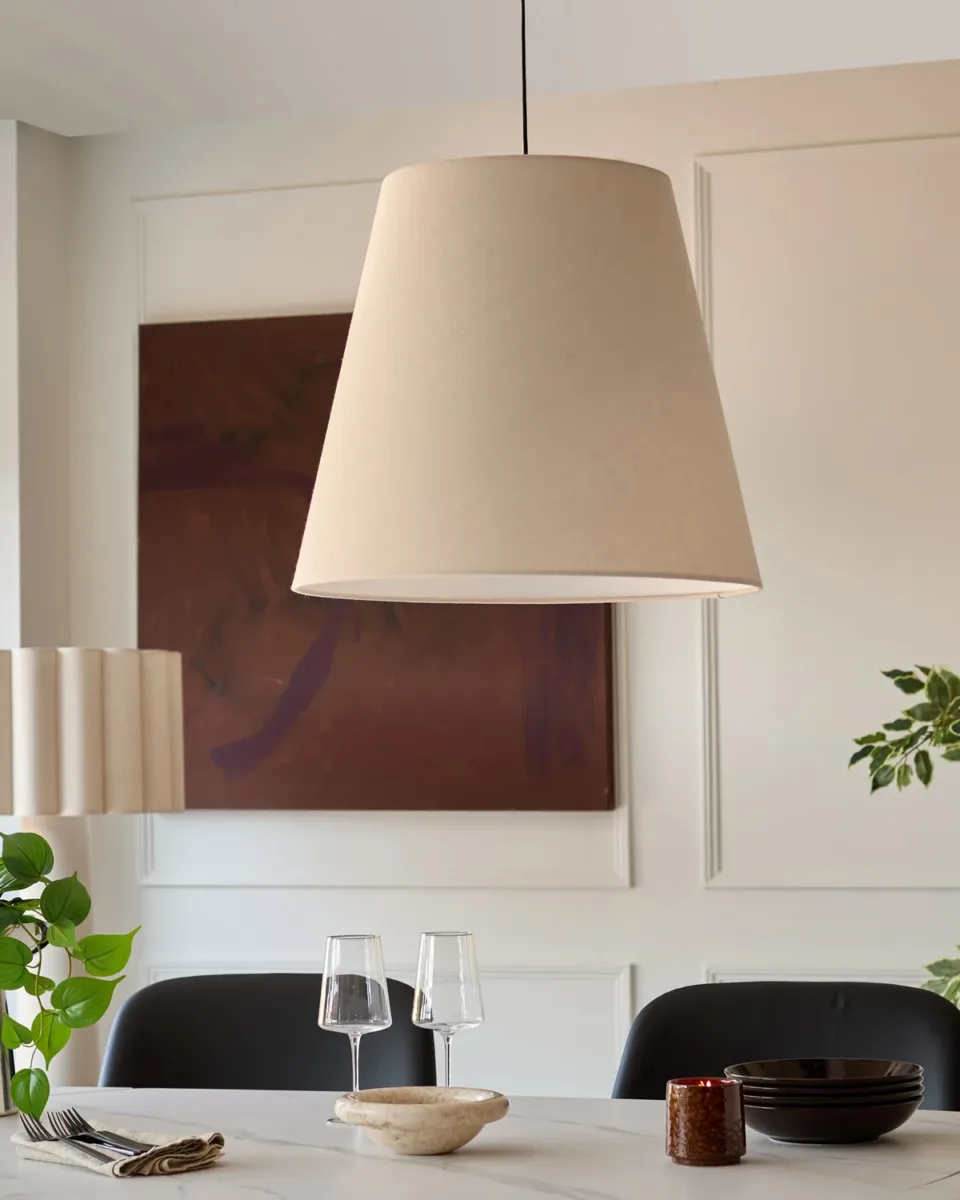 Linden natural linen pendant light - Image 3