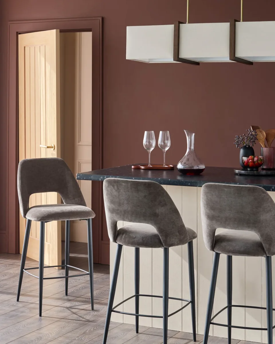 Lottie mocha fabric bar stool - Image 3