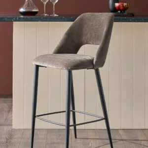 Lottie mocha fabric bar stool