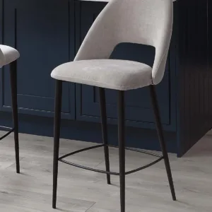 Lottie Mid Grey Fabric Bar Stool