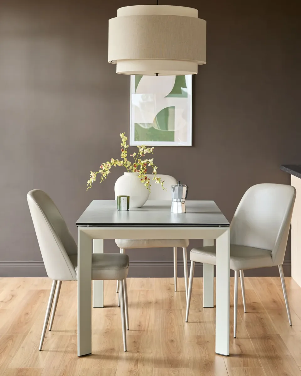Louis Light Grey Ceramic Extending 6 To 8 Seater Dining Table - Image 4