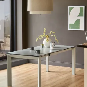 Louis Light Grey Ceramic Extending 6 To 8 Seater Dining Table