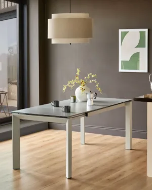 Louis Light Grey Ceramic Extending 6 To 8 Seater Dining Table