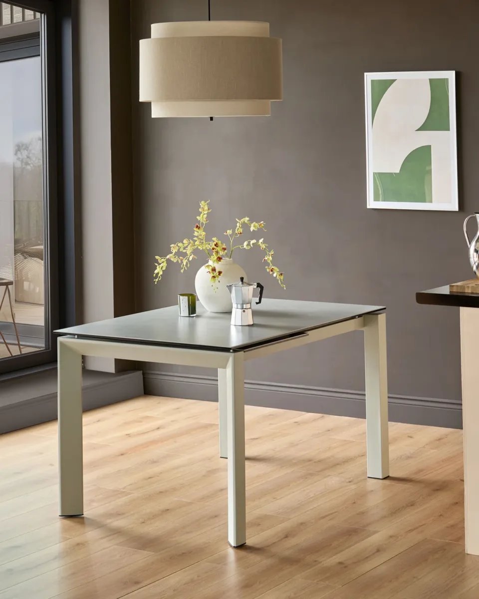 Louis Light Grey Ceramic Extending 6 To 8 Seater Dining Table - Image 2