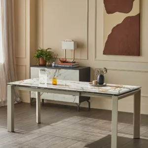 Louis natural ceramic extending 6 to 8 seater dining table