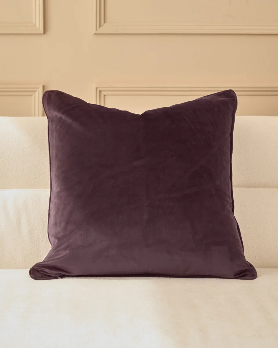 Luca mulberry large velvet cushion