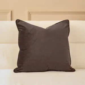Luca chocolate medium velvet cushion