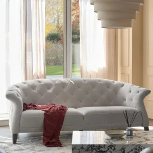 Luxe 2 Seater Sofa Light Grey Fabric