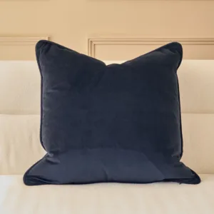 Luca navy large velvet cushion