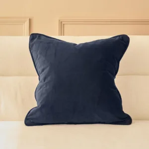 Luca navy medium velvet cushion