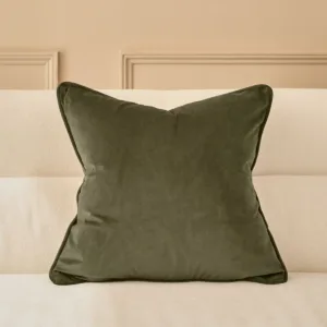 Luca olive green medium velvet cushion