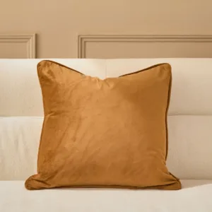 Luca caramel medium velvet cushion