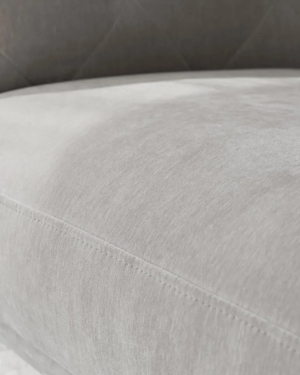 Luxe Light Grey Fabric Armchair - Image 4