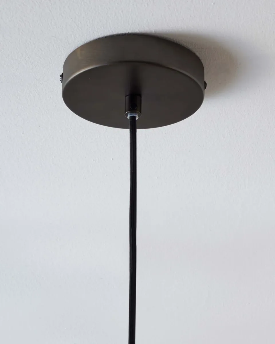Madison natural linen round adjustable pendant light - Image 3