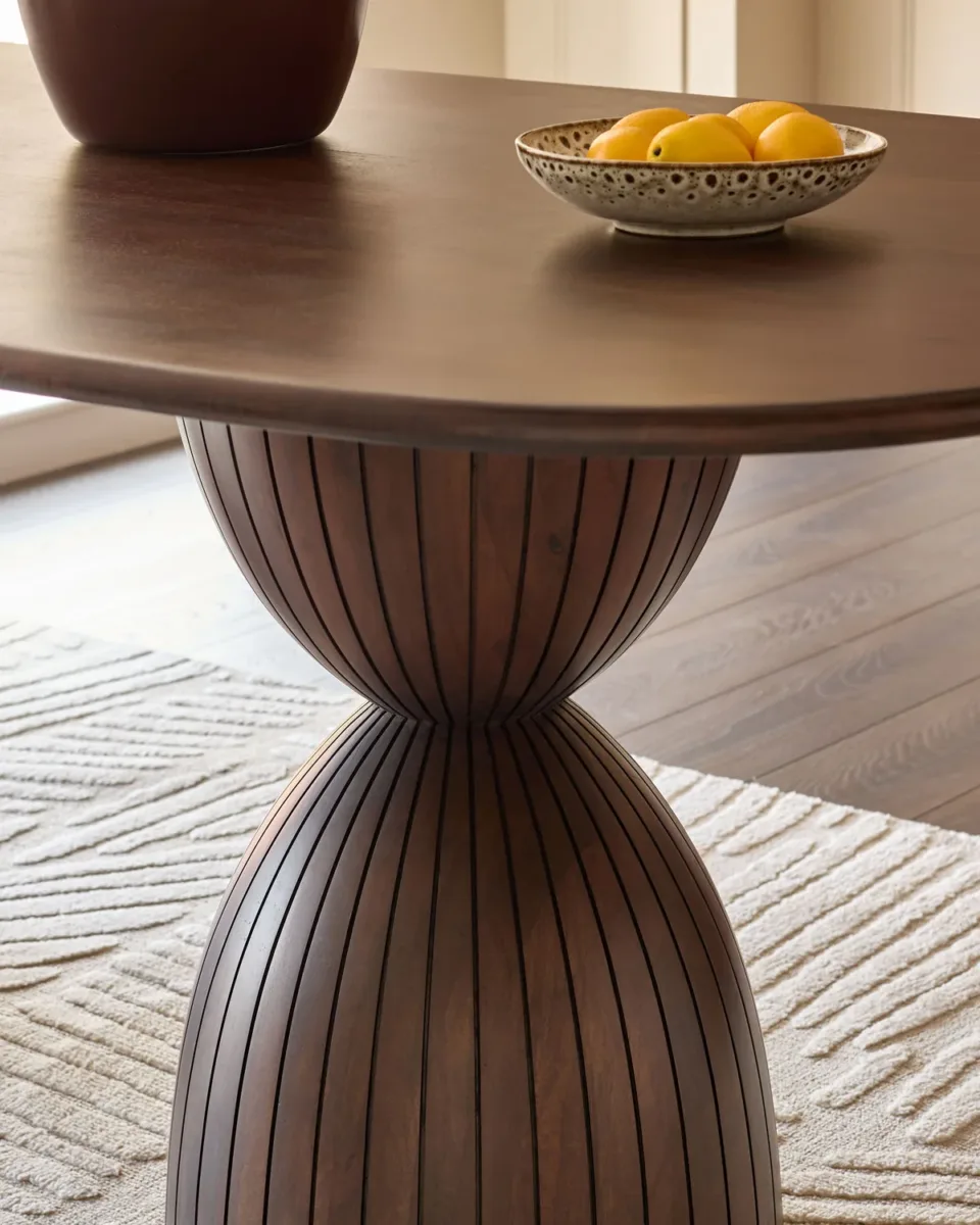 Malin dark wood 8 seater dining table - Image 3