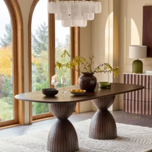 Malin dark wood 8 seater dining table