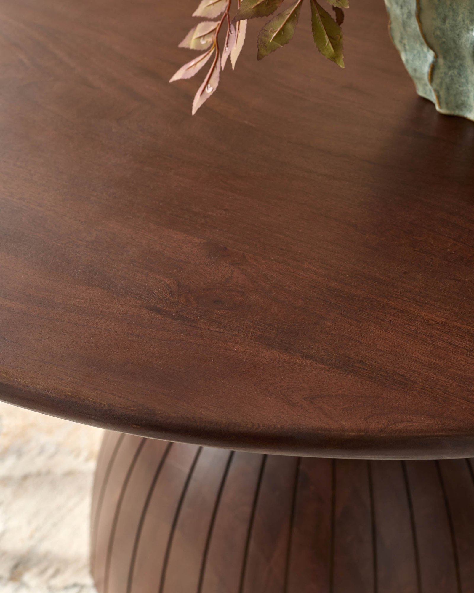 Malin dark wood 4 seater dining table - Image 9