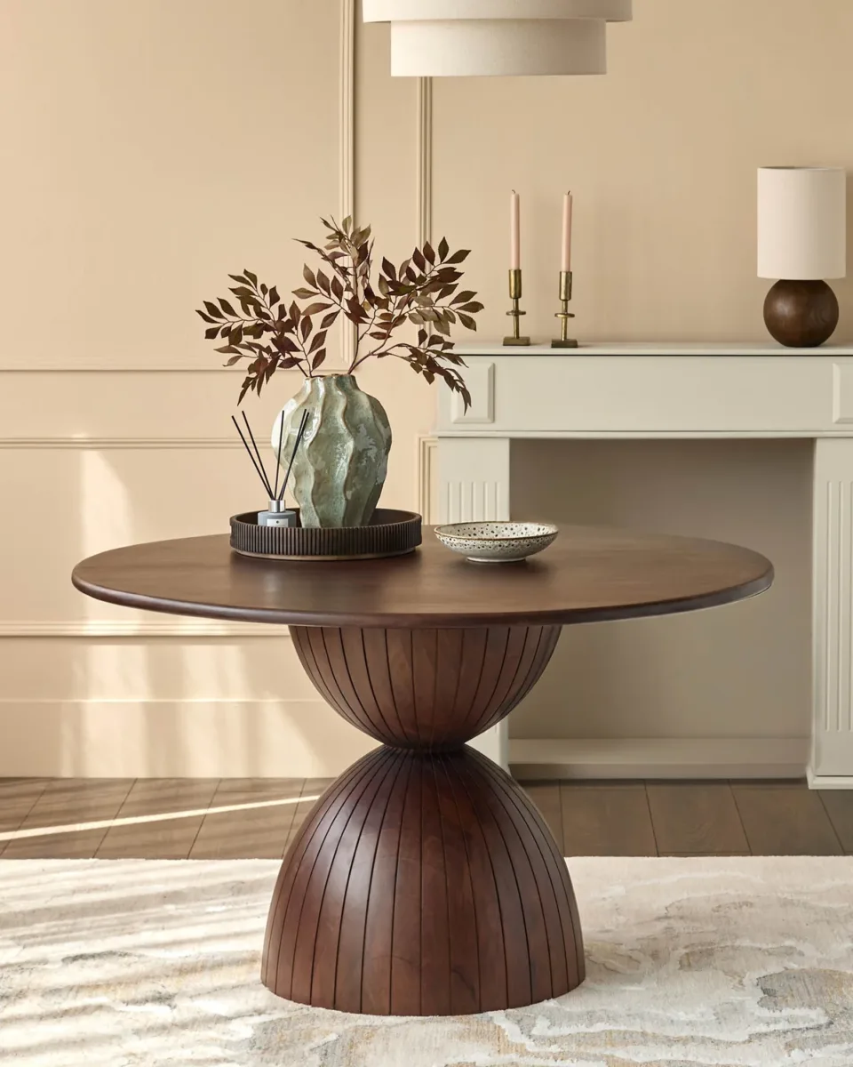 Malin dark wood 4 seater dining table