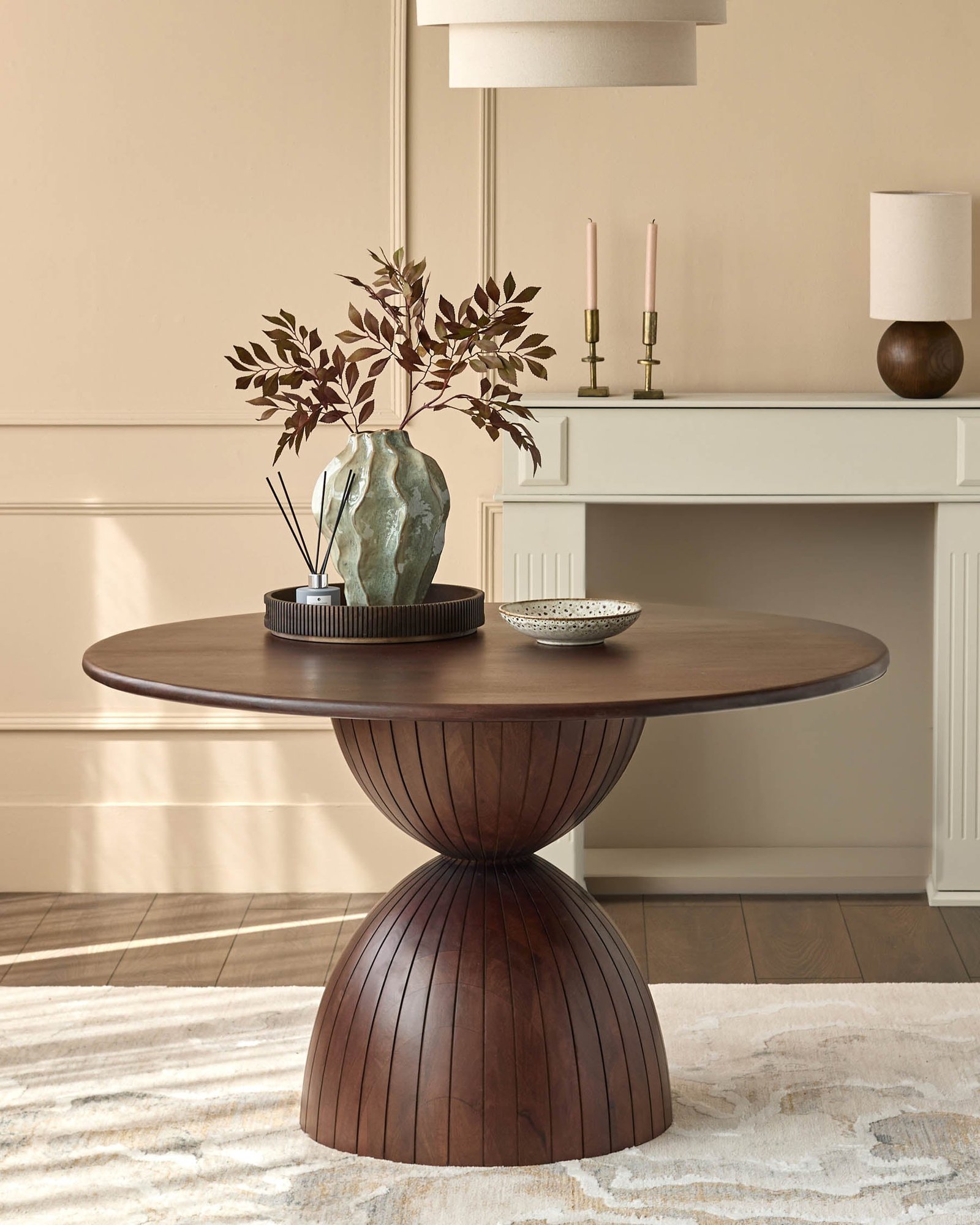 Malin dark wood 4 seater dining table