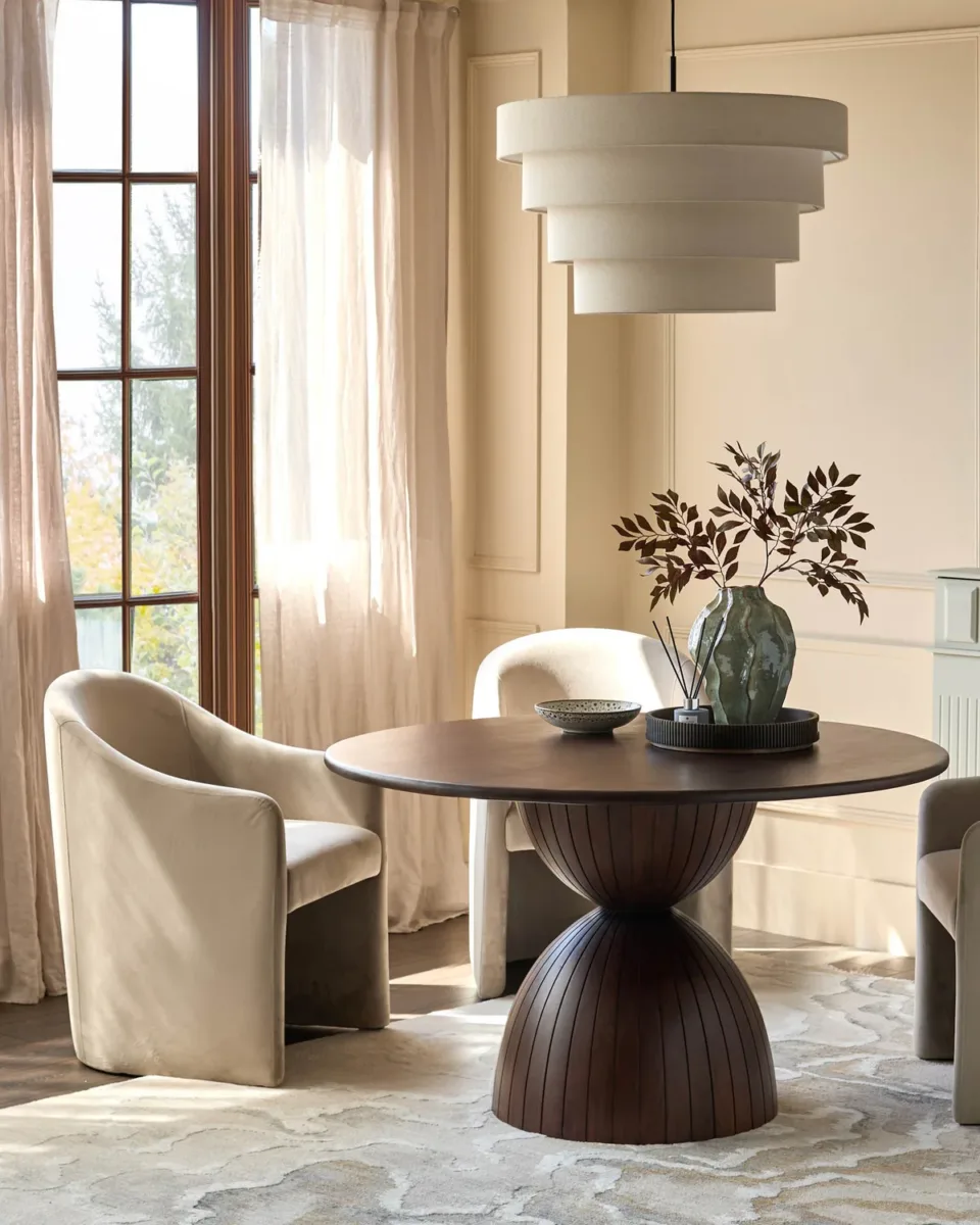 Malin dark wood 4 seater dining table - Image 2