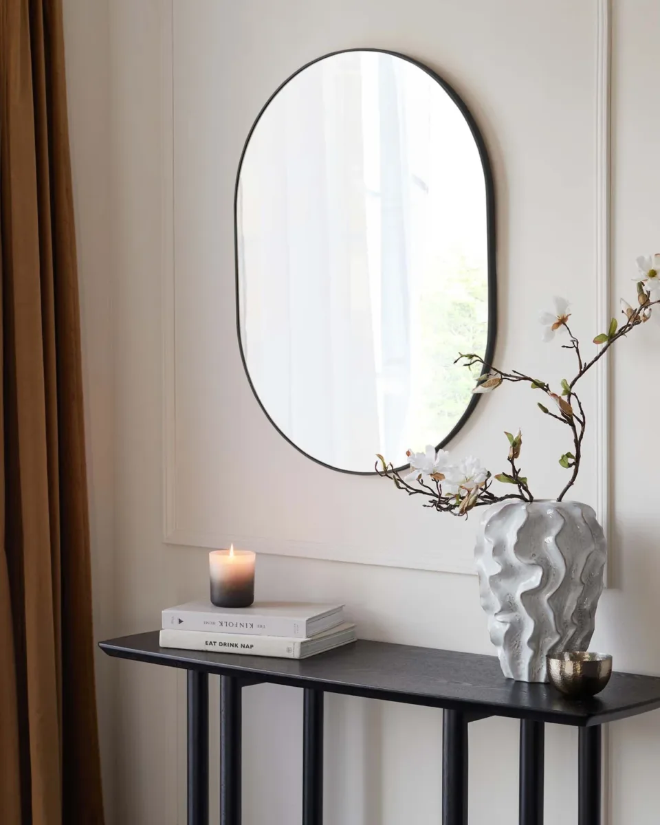 Malva Medium Wall Mirror Black