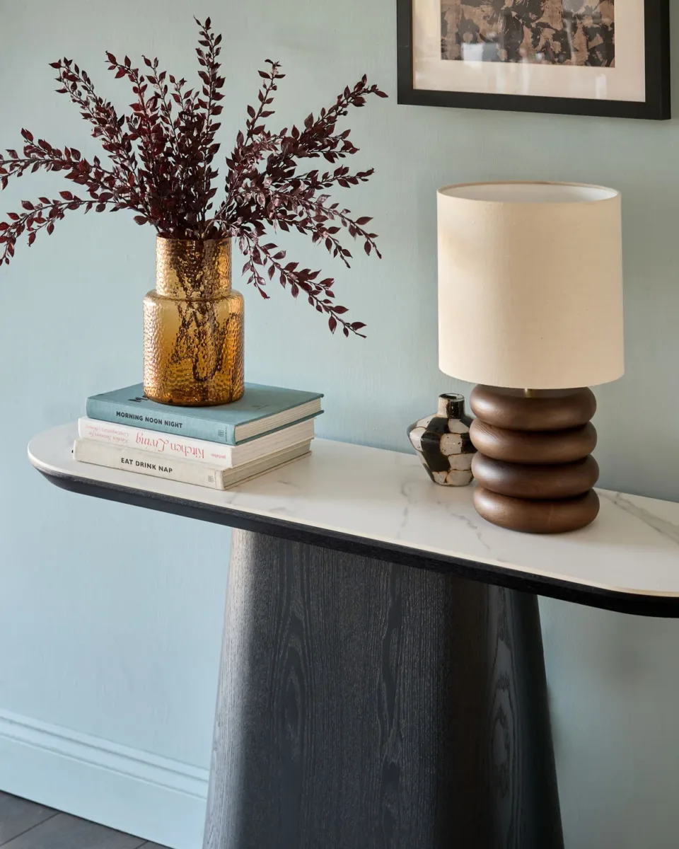 Manhattan white ceramic console table - Image 3