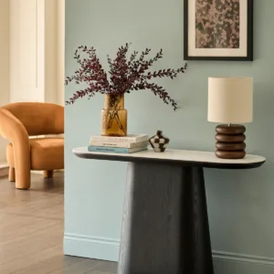 Manhattan white ceramic console table
