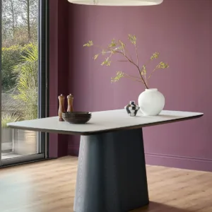 Manhattan white ceramic 8 seater dining table