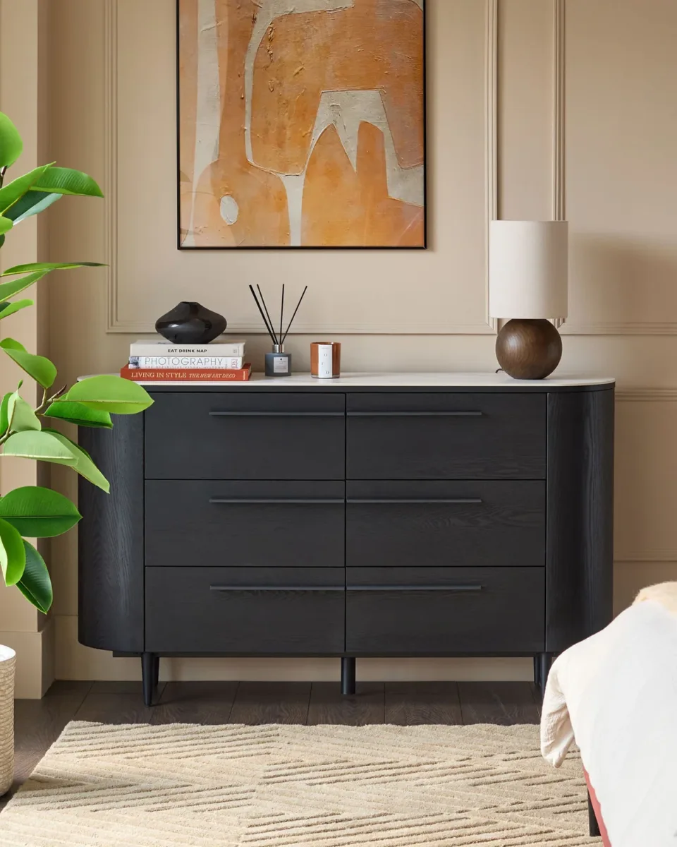 Manhattan white ceramic chest of drawers - Image 2