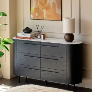 Manhattan white ceramic chest of drawers