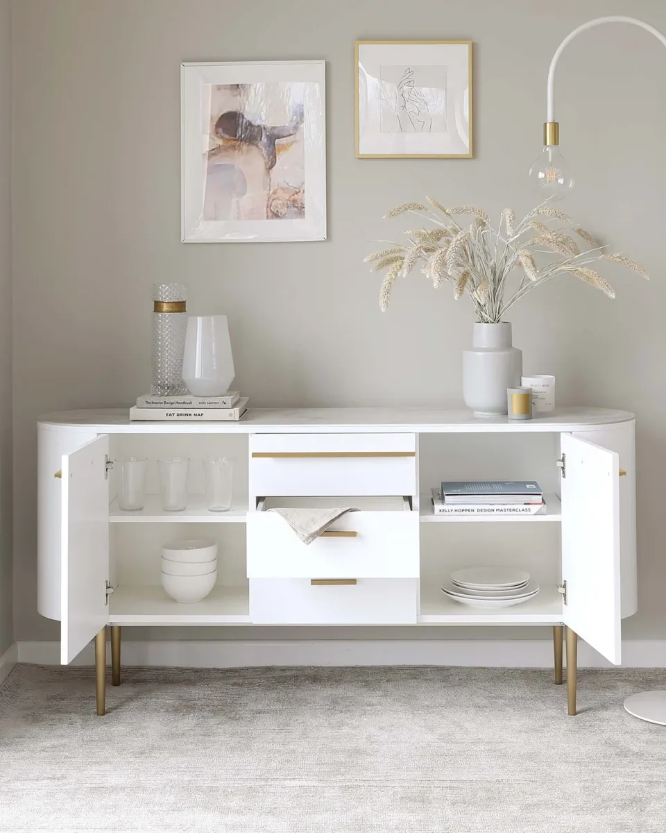 Manhattan White Oak and Marbled Ceramic Large Sideboard - Image 2