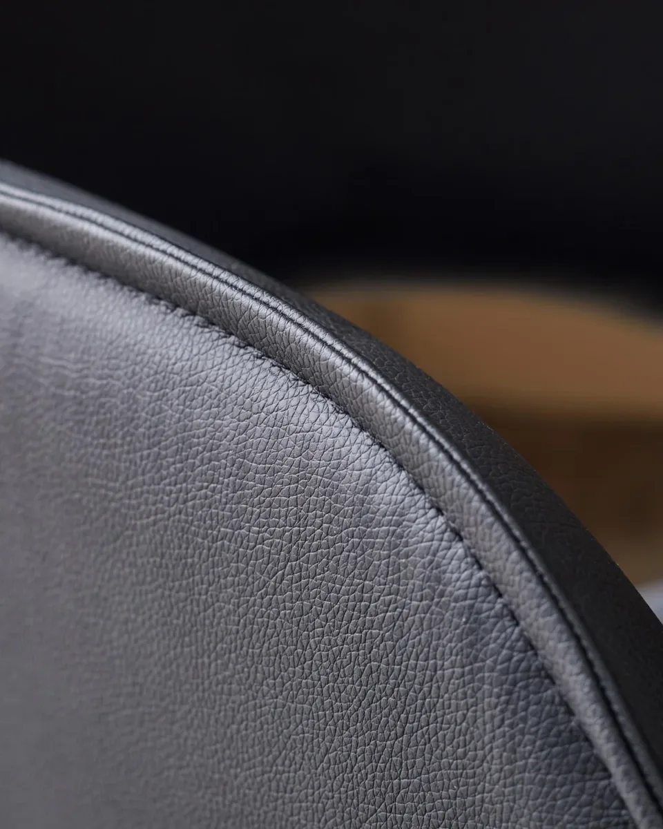 Marlow black faux leather swivel dining chair - Image 3