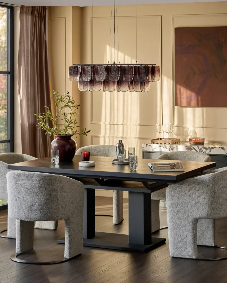 Morgan dark wood extending 8 - 10 seater dining table - Image 3