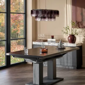 Morgan dark wood extending 8 - 10 seater dining table