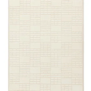 Mosaic cream sculpted wool large rug