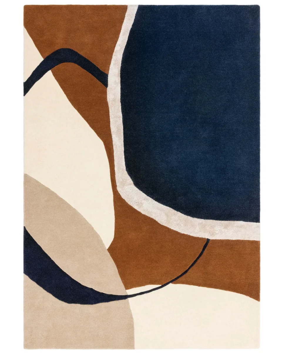Neo navy textured large rug