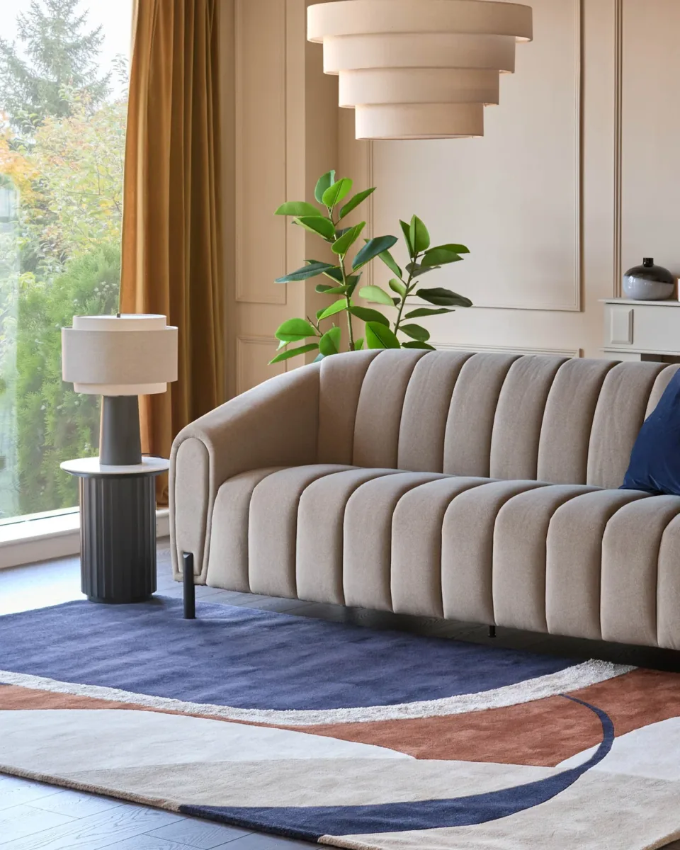 Neo navy textured small rug - Image 3