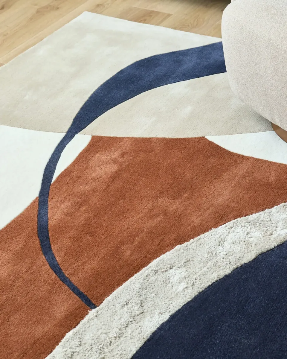 Neo navy textured large rug - Image 2